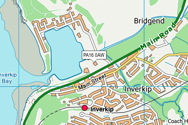 PA16 0AW map - OS VectorMap District (Ordnance Survey)