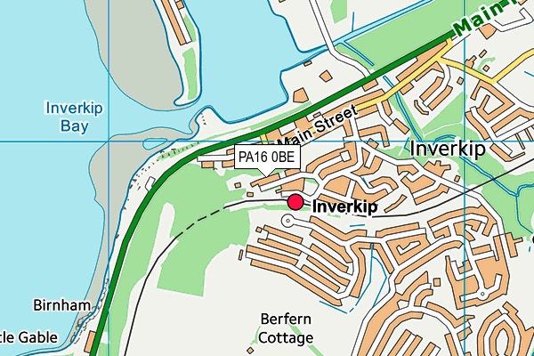 PA16 0BE map - OS VectorMap District (Ordnance Survey)