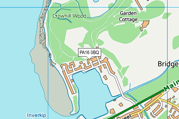 PA16 0BQ map - OS VectorMap District (Ordnance Survey)