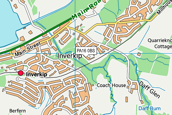 PA16 0BS map - OS VectorMap District (Ordnance Survey)