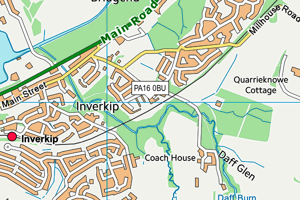 PA16 0BU map - OS VectorMap District (Ordnance Survey)