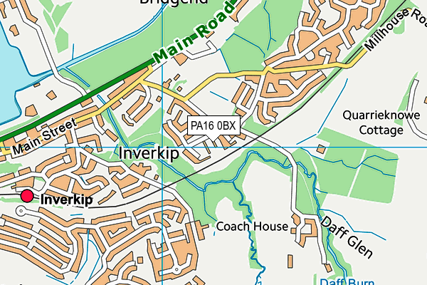 PA16 0BX map - OS VectorMap District (Ordnance Survey)