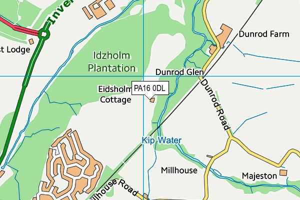 PA16 0DL map - OS VectorMap District (Ordnance Survey)