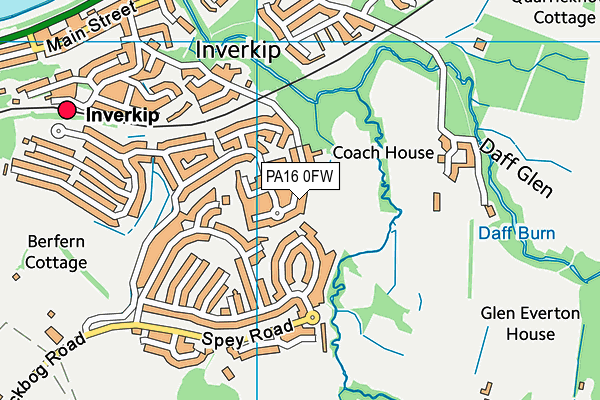 PA16 0FW map - OS VectorMap District (Ordnance Survey)