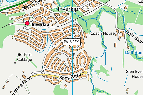 PA16 0FY map - OS VectorMap District (Ordnance Survey)