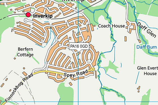 PA16 0GD map - OS VectorMap District (Ordnance Survey)