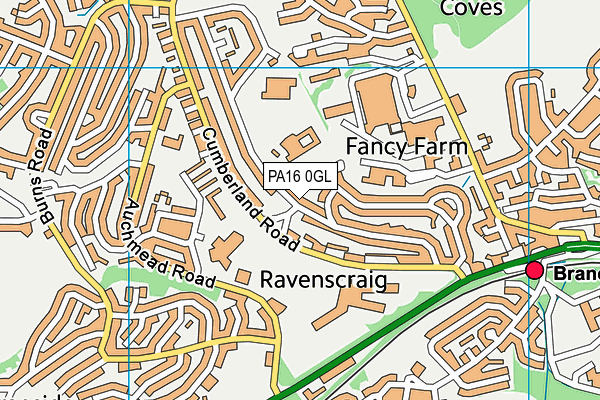 PA16 0GL map - OS VectorMap District (Ordnance Survey)