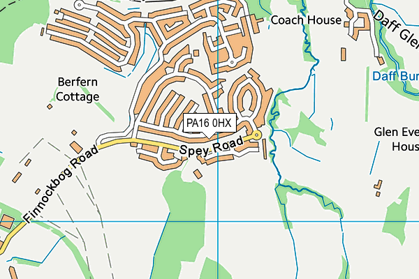 PA16 0HX map - OS VectorMap District (Ordnance Survey)