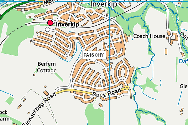 PA16 0HY map - OS VectorMap District (Ordnance Survey)
