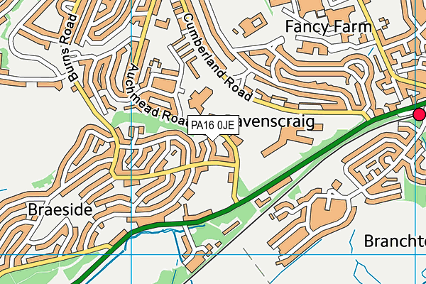 PA16 0JE map - OS VectorMap District (Ordnance Survey)