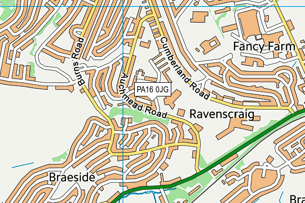 PA16 0JG map - OS VectorMap District (Ordnance Survey)