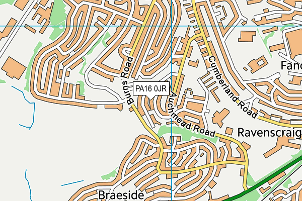 PA16 0JR map - OS VectorMap District (Ordnance Survey)