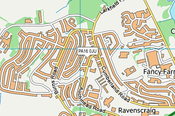 PA16 0JU map - OS VectorMap District (Ordnance Survey)