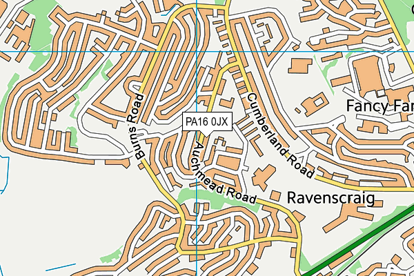PA16 0JX map - OS VectorMap District (Ordnance Survey)
