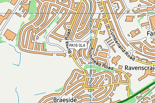 PA16 0LA map - OS VectorMap District (Ordnance Survey)