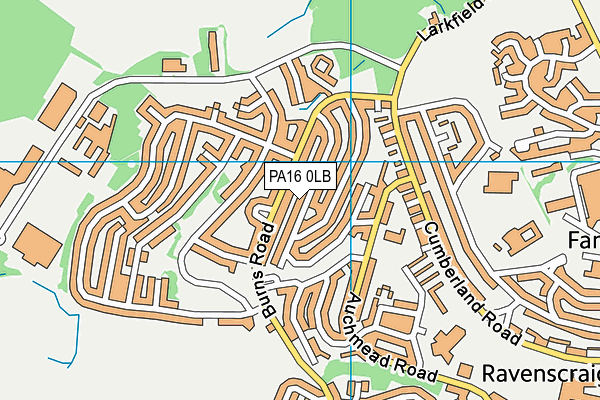 PA16 0LB map - OS VectorMap District (Ordnance Survey)