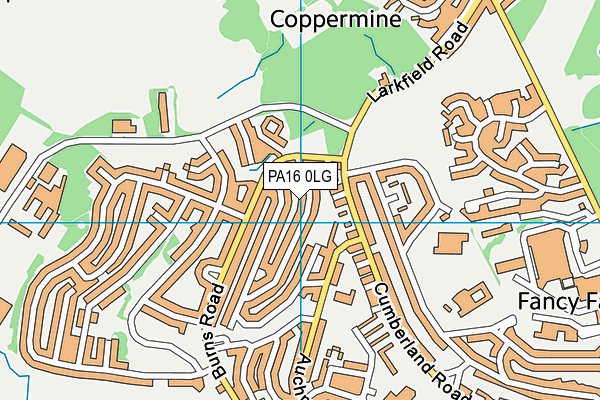 PA16 0LG map - OS VectorMap District (Ordnance Survey)