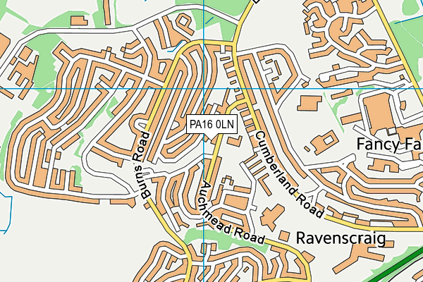 PA16 0LN map - OS VectorMap District (Ordnance Survey)