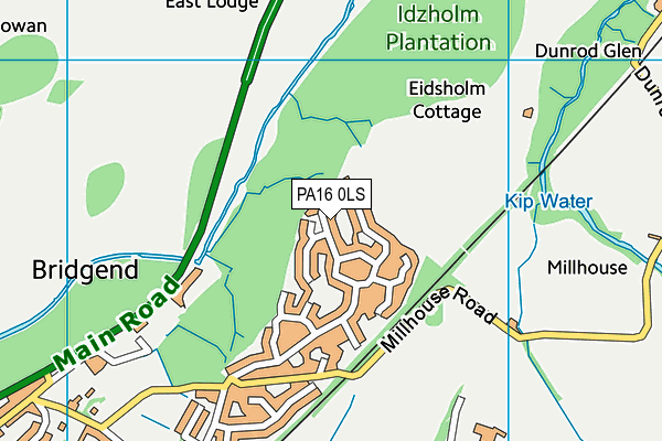 PA16 0LS map - OS VectorMap District (Ordnance Survey)