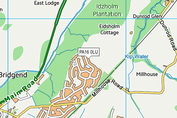 PA16 0LU map - OS VectorMap District (Ordnance Survey)