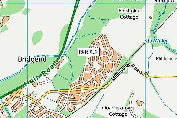 PA16 0LX map - OS VectorMap District (Ordnance Survey)