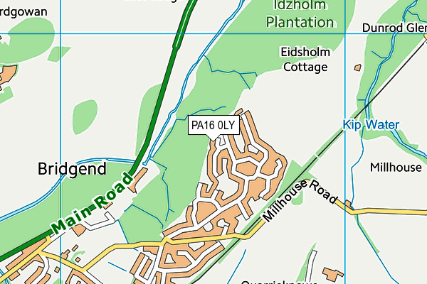 PA16 0LY map - OS VectorMap District (Ordnance Survey)