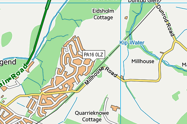 PA16 0LZ map - OS VectorMap District (Ordnance Survey)