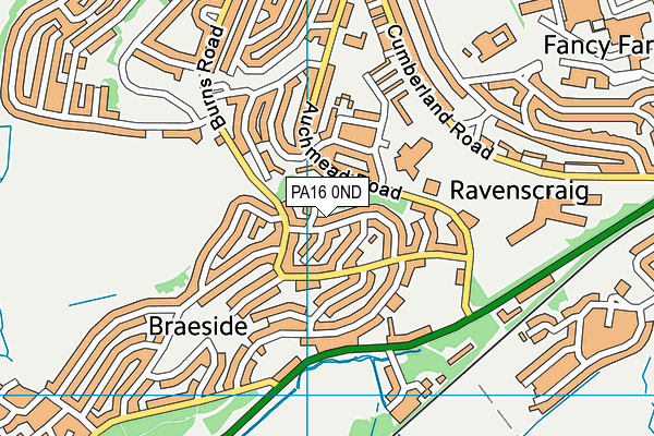 PA16 0ND map - OS VectorMap District (Ordnance Survey)