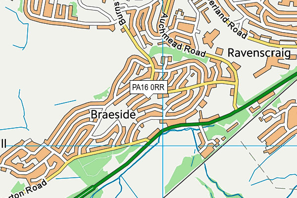 PA16 0RR map - OS VectorMap District (Ordnance Survey)