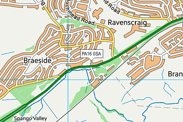 PA16 0SA map - OS VectorMap District (Ordnance Survey)