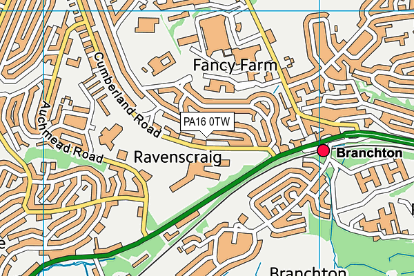 PA16 0TW map - OS VectorMap District (Ordnance Survey)