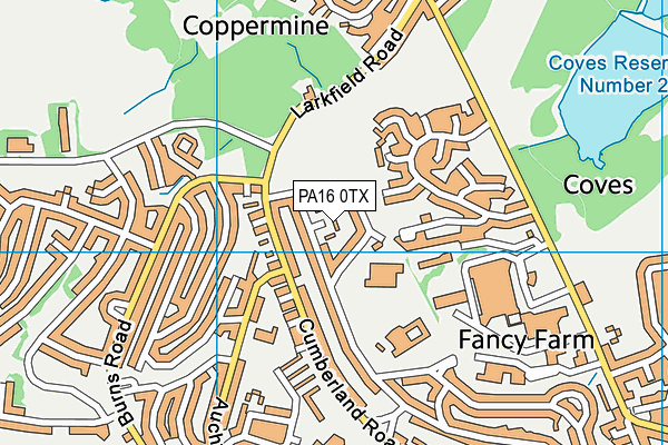 PA16 0TX map - OS VectorMap District (Ordnance Survey)