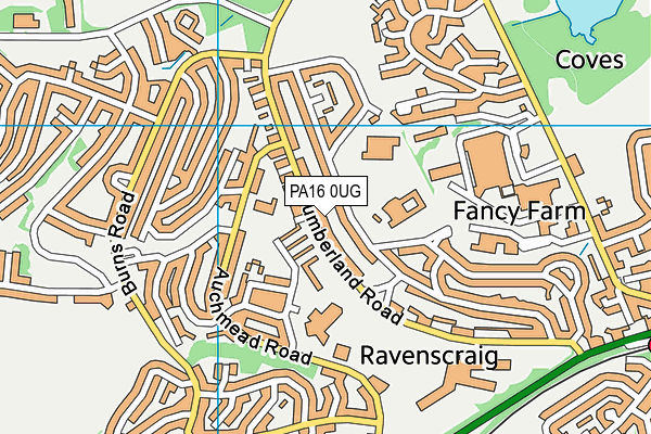 PA16 0UG map - OS VectorMap District (Ordnance Survey)