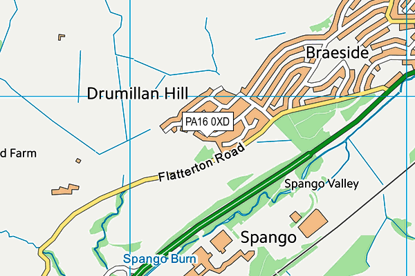 PA16 0XD map - OS VectorMap District (Ordnance Survey)