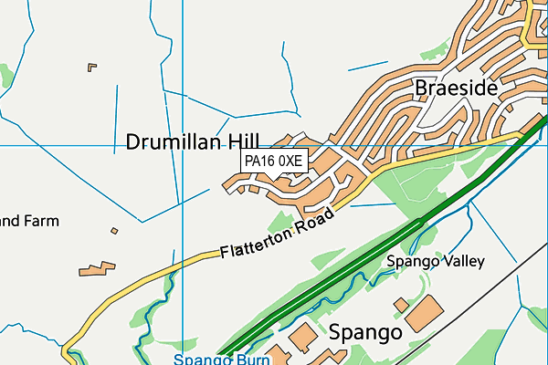 PA16 0XE map - OS VectorMap District (Ordnance Survey)