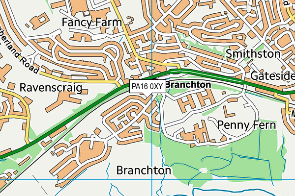 PA16 0XY map - OS VectorMap District (Ordnance Survey)