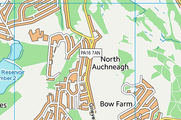 PA16 7AN map - OS VectorMap District (Ordnance Survey)