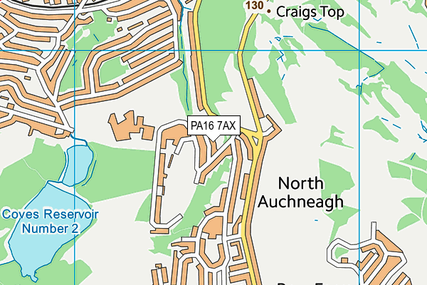 PA16 7AX map - OS VectorMap District (Ordnance Survey)