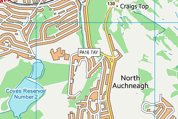 PA16 7AY map - OS VectorMap District (Ordnance Survey)