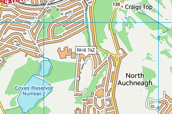 PA16 7AZ map - OS VectorMap District (Ordnance Survey)