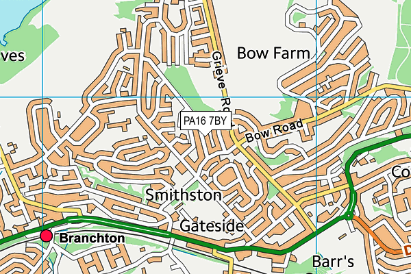 PA16 7BY map - OS VectorMap District (Ordnance Survey)