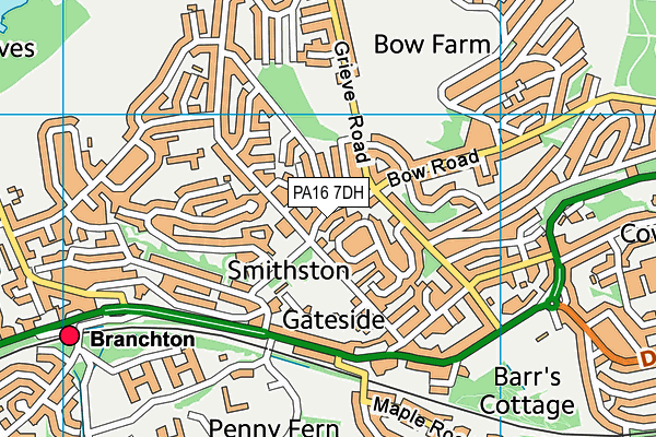 PA16 7DH map - OS VectorMap District (Ordnance Survey)
