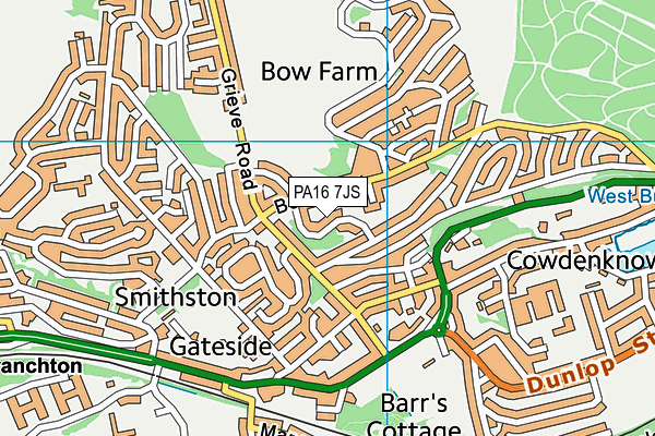 PA16 7JS map - OS VectorMap District (Ordnance Survey)