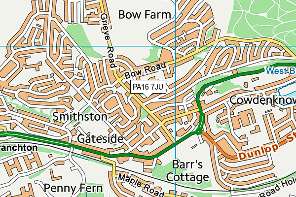 PA16 7JU map - OS VectorMap District (Ordnance Survey)