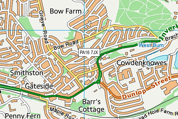 PA16 7JX map - OS VectorMap District (Ordnance Survey)