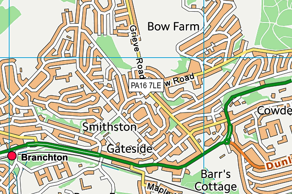 PA16 7LE map - OS VectorMap District (Ordnance Survey)