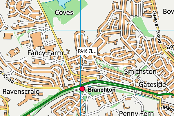 PA16 7LL map - OS VectorMap District (Ordnance Survey)