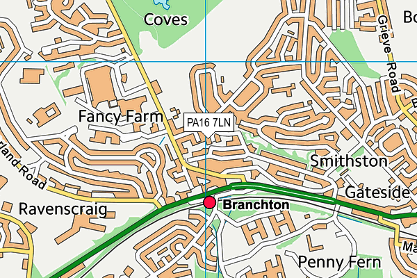 PA16 7LN map - OS VectorMap District (Ordnance Survey)