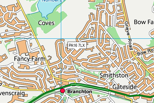 PA16 7LX map - OS VectorMap District (Ordnance Survey)