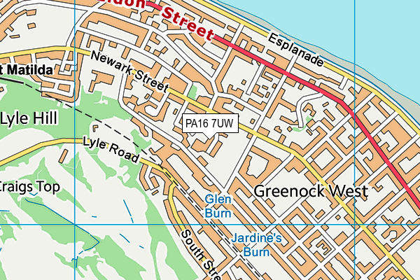 PA16 7UW map - OS VectorMap District (Ordnance Survey)